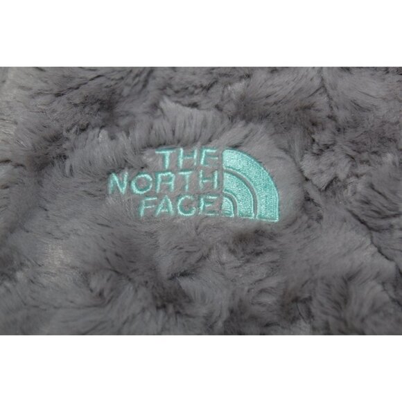 The North Face Reversible Girls Blue & Grey Vest Puffer Jacket Size LG Fluffy - Picture 8 of 11